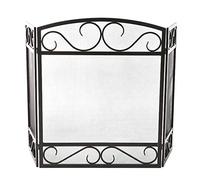 Schermata del camino 3 pannello Schermata del camino in ferro Schermata di partizione camino in ferro pieghevole, 31,5 pollici × 48,8 pollici, copertura per protezione scintilla nera piccola regalo