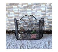 Schermata del camino a tre pannelli decorativo scroll design design camino schermi in ferro battuto mesh metallo mesh piccolo camino schermata a piedi da guardia, 43,2 "w x 27,6 piccolo regalo