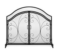 Schermata del camino in ferro battuto Cinkpront Schermata del camino con scintilla della porta scintilla decorazione camino decorazione per piano cottura casa 39,3 × 33,4 pollici Copertina di