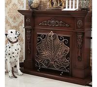 Schermata del camino in metallo autoportanding, recinzione a prova di fuoco oro per fossa/protezione del bruciatore aperto/broncio, schermata antincendio vintage a pannello singolo piccolo regalo