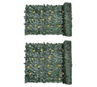 Schermata per la privacy della recinzione di artificiale - Pannello decorativo per esterni con finto girasole ed | Balcone, patio, giardino, portico e cortile da 0,5 x 3 m o 1 x 3 m | Pare