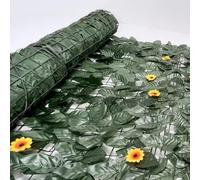 Schermatura a Traliccio di edera, siepe Artificiale in Rotoli, Recinzione da Giardino, Recinzione Decorativa in plastica Verde for balconi, 50 cm x 300 cm.