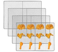 Schermi a rete per barbecue in acciaio inox, accessori per friggitrice, 4 schermi per friggitrice, colini rettangolari per friggere e arrostire, schermi per briciole di friggitrice