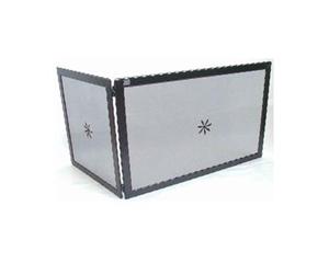 SCHERMI PARASCINTILLE AD ANGOLO ANGOLARE IN FERRO BATTUTO CM. 50+30X0,5X37