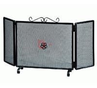 SCHERMI PARASCINTILLE IN FERRO BATTUTO 3 ANTE DECORATO CM.100 X H50