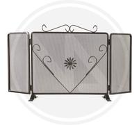 SCHERMI PARASCINTILLE IN FERRO BATTUTO CUORE FIORENTINO CM. 100X50H CAMINETTO