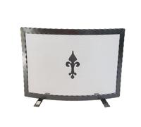 SCHERMI PARASCINTILLE IN FERRO BATTUTO CURVO CM. 60X18X41 CAMINO CAMINETTO