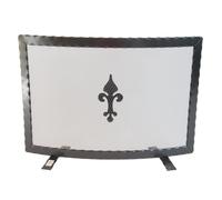 SCHERMI PARASCINTILLE IN FERRO BATTUTO CURVO CM.68X18X47 CAMINO CAMINETTO