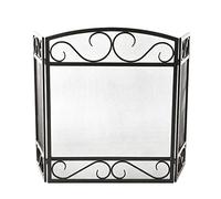 Schermi per camino, 50 pollici, in acciaio verniciato a polvere, colore nero, 3 pannelli, schermo per camino, schermo piatto, decorativo,