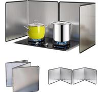 Schermi per olio in acciaio inox, paraschizzi pieghevoli per piano cottura e padella, set da 2