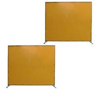 Schermi per Tende da Saldatura in PVC - Confezione da 2 Pannelli parascintille Portatili (6,1x3,3 Piedi) per fabbriche, officine e Garage - Parete divisoria per Saldatura Resistente con supp