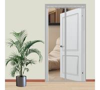 Schermo a rete con chiusura magnetica, grigio tiene lontani gli insetti lasciati entrare, resistente, adatto per animali domestici e bambini, funziona con porte scorrevoli frontali (175 x 210 cm