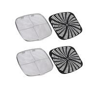 Schermo Anti-Schizzi e Guarnizione In Silicone Combinati, Deflettore di Ricambio Riutilizzabile per Griglia Interna Air Fryer, Nero