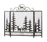 Schermo antincendio Schermo divisorio for camino pieghevole traforato in stile anticato con parapetto ignifugo a motivo di alce Schermo di protezione antincendio