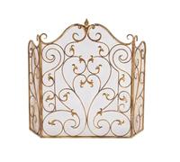 Schermo antincendio Schermo for camino Barra for fuoco Scavata Mensola decorativa for for soggiorno Ufficio Schermo di protezione antincendio(Gold,M)
