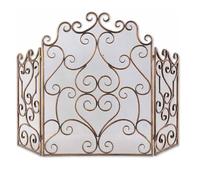 Schermo antincendio Schermo for camino in bronzo, parapetto in metallo ignifugo, divisorio con rete, decorazione vintage for la casa Schermo di protezione antincendio