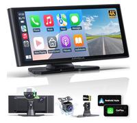 [Schermo Apple Carplay per auto] 9,2" Apple Carplay e Android Auto con Dashcam anteriore 4K + telecamera posteriore 1080p, schermo di riproduzione per auto, super link, Bluetooth, G-Sensor