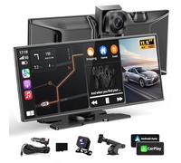 Schermo Apple Carplay portatile da 11,5 pollici per auto, wireless 4K Car Play e Android Auto, aggiornamento touchscreen con Dash Cam, controllo app/registrazione in loop/telecamera di backup