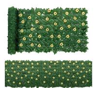 Schermo artificiale per recinzione, schermo di privacy esterno sintetico 1 x 3 m, siepe artificiale con girasoli pannelli vegetali per cancello e protezione animali da giardino