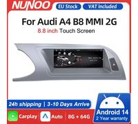 Schermo Carplay per lettore multimediale per auto Android 14 per Audi A4 B8 2008-2017 MMI 2G Stereo di navigazione GPS 8G64 MMI 2G Top