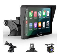 Schermo Carplay portatile, Carpuride V3R Wireless Airplay&Android Auto, schermo touchscreen HD da 7 pollici 1080P con telecamera di retromarcia reale 720P/BT 5.0/Mirror Link/riproduzione USB