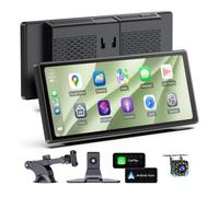 Schermo CarPlay Wireless da 10,26" per auto, CarPlay e Android Auto | Telecamera posteriore, mirroring dello schermo Android e AirPlay, navigazione Bluetooth, comandi vocali, ingresso AUX/FM/EQ