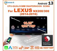 Schermo da 10.25 "Qualcomm Snapdragon autoradio Android 13 Auto Carplay autoradio per LEXUS NX200 NX300 2014-2016 lettore multimediale HPW7-MID-10-4G64G-A