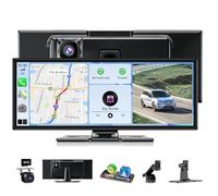 Schermo da 11 pollici con Dash Cam anteriore e posteriore 2.5K + 1080P, Wireless CarPlay e Android Auto, registrazione in loop, scheda da 64 GB, tablet Pro Max 2026 1920 x 720P, Mirror Link