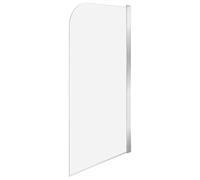 Schermo da bagno minimalista per doccia in vetro temperato regolabile 140 x 70 cm Argento