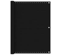 Schermo da balcone nero 120 x 400 cm HDPE, paravento frangivista per privacy, tessuto aperto che lascia passare il vento, occhielli in alluminio e corda fornita per fissaggio facile.