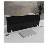 Schermo da scrivania separato traslucido - Set di 1 divisorio per privacy per ufficio e aula - Barriera protettiva portatile con base stabile, pannello di protezione di qualità commerciale (nero, 40x