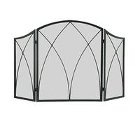 Schermo del camino della fattoria, a prova di sicurezza per neonati a prova nera a prova nera 3 pannello spray fiamma largo 125 cm, coperchio del camino pieghevole da solo per soggiorno piccolo