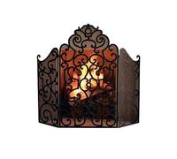 Schermo del camino European Fashion Iron Home Schermo Schermo decorazione pieghevole Accessori per recinzione a prova di fuoco intagliato cavo Coperchio di guardia scintilla (a) piccolo regalo