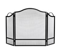 Schermo del camino Schermo del camino Metal Pannello ignifugo nero con camino a rete schermata tre volte casa da pavimento a soffitto Decorazione per camino decorazione per la protezione scintilla