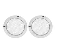 Schermo del foro della chitarra, 2PCS chitarra risonatore buco suono copertura inserti schermo metallo Soundhole inserire parti (D'argento)