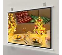 Schermo del Proiettore 30in 40in 50in 60in 72in 16:9/4:3 HD Schermo del Proiettore A Scomparsa Manuale Portatile Schermo Home Theater per La Serata del Cinema nel Cortile Festa, 04:03:00, 50in