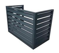 Schermo di copertura per condizionatore d'aria per esterni Recinzione in alluminio per unità AC Divisore a feritoia indipendente per rack per fiori grigio 110x60x80cm resistente alle intemperie