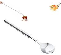 Schermo di forcella extra lunga, forcella estensione a manico lungo retrattile, forchette per la cena in acciaio inossidabile estendibile per pasti, forniture per stoviglie telescopiche (spoon)