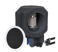 Schermo di isolamento acustico per microfono, filtro riflettente professionale per studi di registrazione, copertura in schiuma acustica portatile, sfera di isolamento premium per podcast, rap e