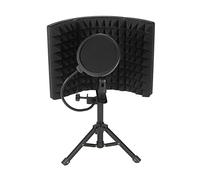 Schermo di isolamento del microfono con spugna assorbente ad alta densità parabrezza pieghevole a 3 pannelli copertura per acustico studio registrazione attrezzatura suono