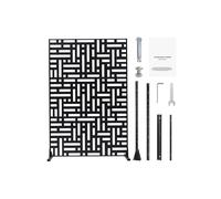 Schermo di Privacy in Metallo-Duoku- 47" L x 76" H-Separatore Esterno a 3 Pannelli-Cancellata di Privacy in Acciaio