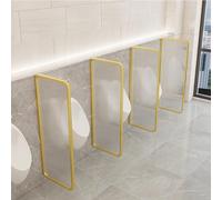 Schermo di privacy per urinatoi da uomo in acciaio inossidabile con divisorio per bagno con urinatoi in vetro temperato per toilette per uomini in hotel(Gold,4pcs)