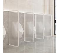 Schermo di privacy per urinatoi da uomo in acciaio inossidabile con divisorio per bagno con urinatoi in vetro temperato per toilette per uomini in hotel(White,5pcs)