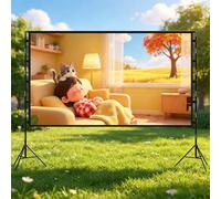Schermo di proiezione da 100 pollici con supporto, 16:9, 4K HD, senza pieghe e portatile, con borsa per il trasporto, per interni, esterni, home theater e serate film in giardino