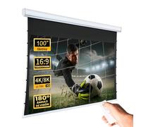 Schermo di proiezione elettrico tensionato 100" 16:9 | Richiede spazio di 267 cm | Adatto per qualsiasi proiettore anche UST | Motore tubolare, regolazione della tensione, telecomando a distanza