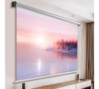 Schermo di proiezione manuale a scorrimento, 4K HD, schermo cinematografico da parete, anti-luce, per casa, ufficio e esterni, comoda tenda avvolgibile a mano per camera da letto e intrattenimento