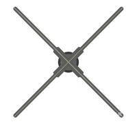 Schermo di proiezione olografico 3D da 52 cm, schermo illuminato a LED, insegna al neon, display girevole sospeso Fiere, Feste