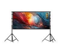 Schermo di Proiezione per Esterni 4K HD con Supporto per Treppiede, Telo Cinematografico 16:9 Pieghevole Anti-Crease con Borsa da Trasporto(120 Inch)