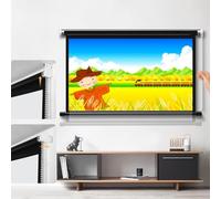 Schermo di proiezione Portatile da 40", 50", 60", 72", 4K, con Apertura Manuale per proiezione di Film, per Esterni, Interni ed Esterni, Bianco (60 Pollici - 15:9)