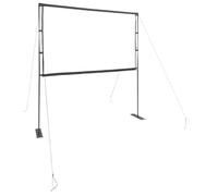 Schermo di proiezione portatile da 84 pollici, 16:9, con doppio supporto, per home theater, aule e sale conferenze, montaggio manuale, 100% poliestere, bordi neri
